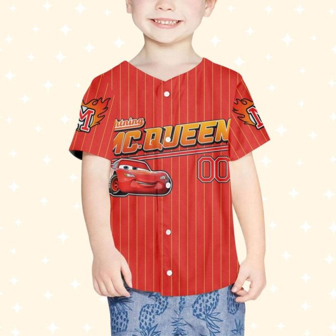 Custom Lightning Mcqueen Baseball Jersey For Kids/Youth/Adults – Personalized Name, Perfect Gift! - Image 5
