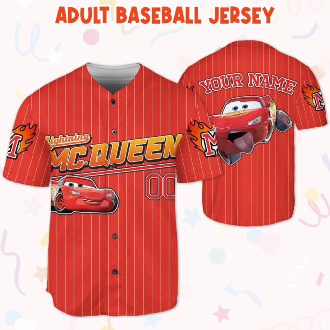 Custom Lightning Mcqueen Baseball Jersey – Personalized Kids, Youth & Adult Sizes - Image 6