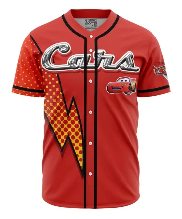 Lightning Mcqueen Baseball Jersey – Red Cars Movie Fan Apparel For Kids & Adults