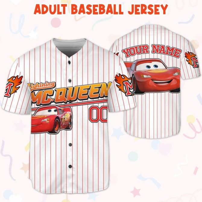 Custom Lightning Mcqueen Baseball Jersey - Kids, Youth & Adults - Personalize Your Own! - Image 6