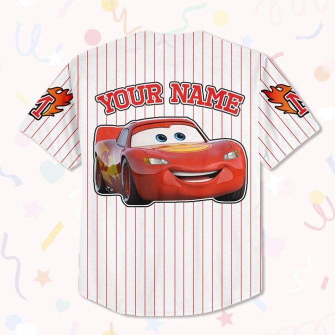 Custom Lightning Mcqueen Baseball Jersey - Kids, Youth & Adults - Personalize Your Own! - Image 4