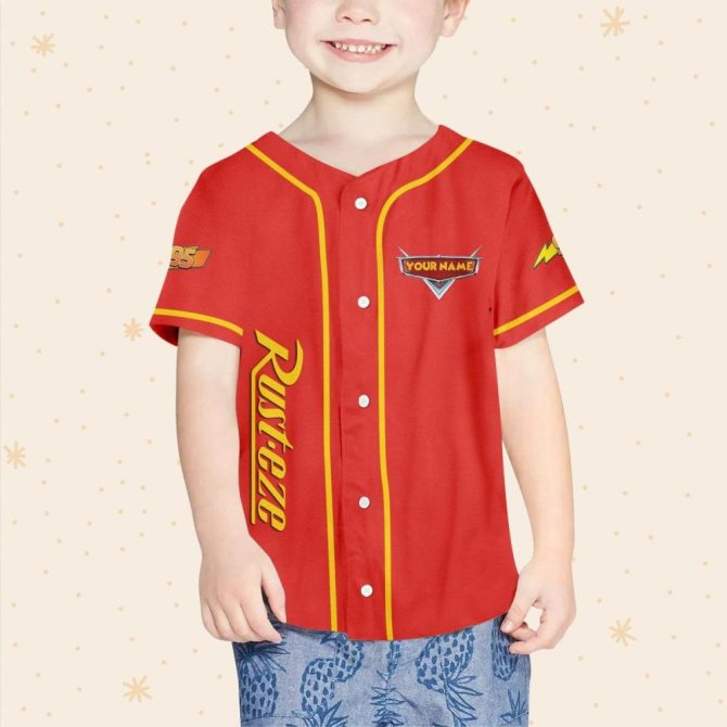 Custom Lightning Mcqueen Baseball Jersey - Kids/Youth/Adult Sizes - Personalize Name & Number! - Image 5
