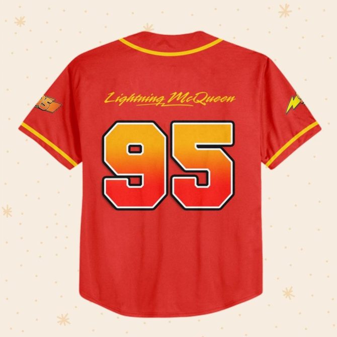 Custom Lightning Mcqueen Baseball Jersey - Kids/Youth/Adult Sizes - Personalize Name & Number! - Image 4