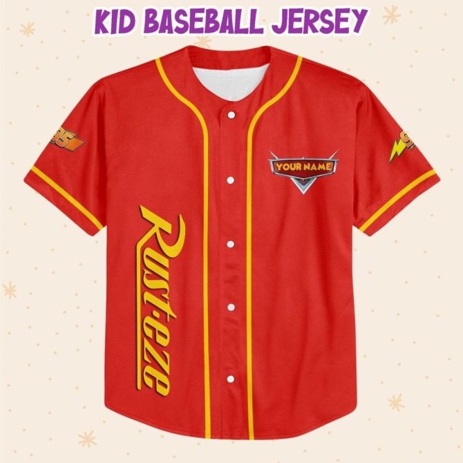 Custom Lightning Mcqueen Baseball Jersey - Kids/Youth/Adult Sizes - Personalize Name & Number! - Image 3