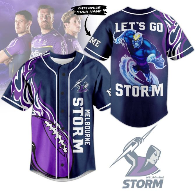 Customizable Melbourne Storm Jersey - Personalized Nrl Fan Gear - Let'S Go Storm!