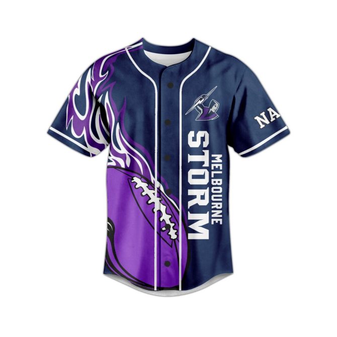 Customizable Melbourne Storm Jersey - Personalized Nrl Fan Gear - Let'S Go Storm! - Image 2