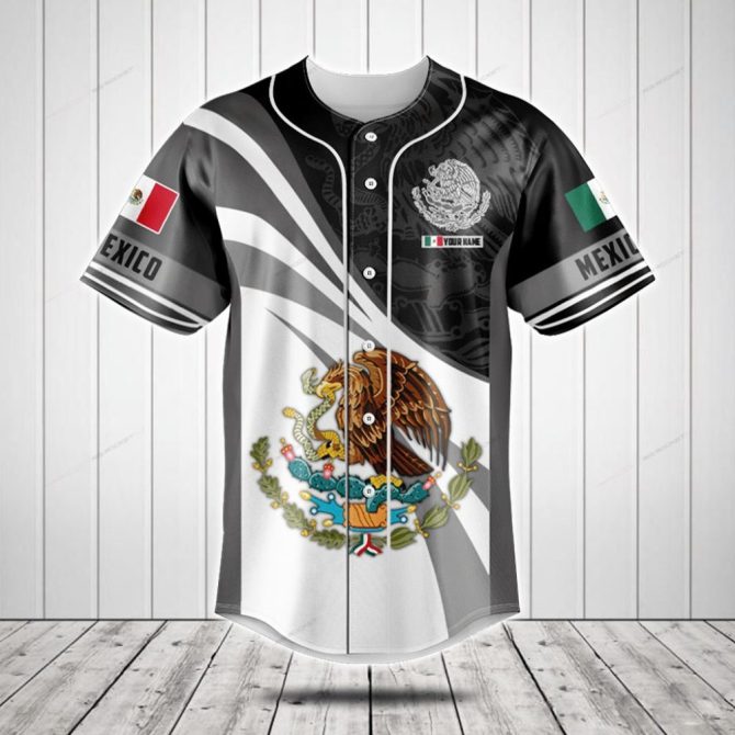 Customizable Mexico Flag Baseball Jersey - Personalized Sportswear For Fans
