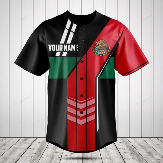 Customizable Mexican Flag Baseball Jersey – Personalized Sportswear For Fans