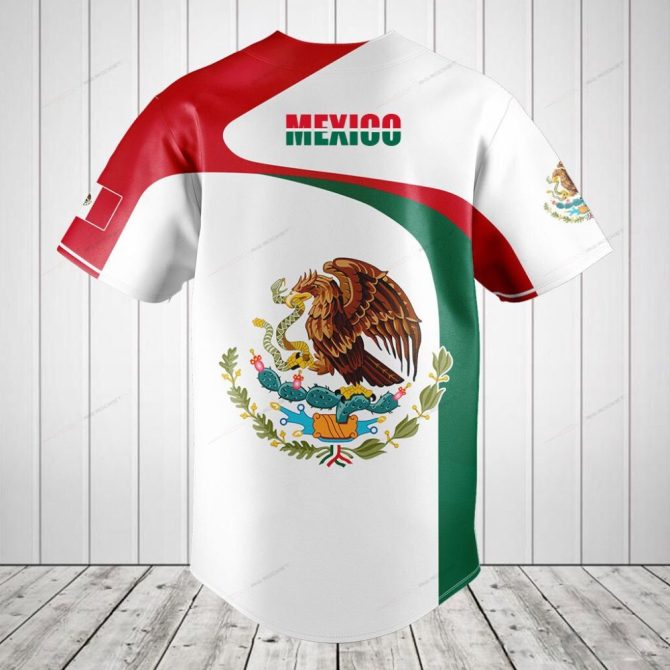 Customizable Mexican Flag Baseball Jersey – Show Your Pride In Style! - Image 2