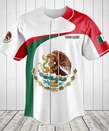 Customizable Mexican Flag Baseball Jersey – Show Your Pride In Style!