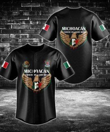 Michoacán Pride Baseball Jersey – Unique Mexican Heritage Design, Perfect Gift!