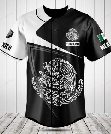 Customizable Mexican Flag Baseball Jersey - Personalized Name, Premium Quality