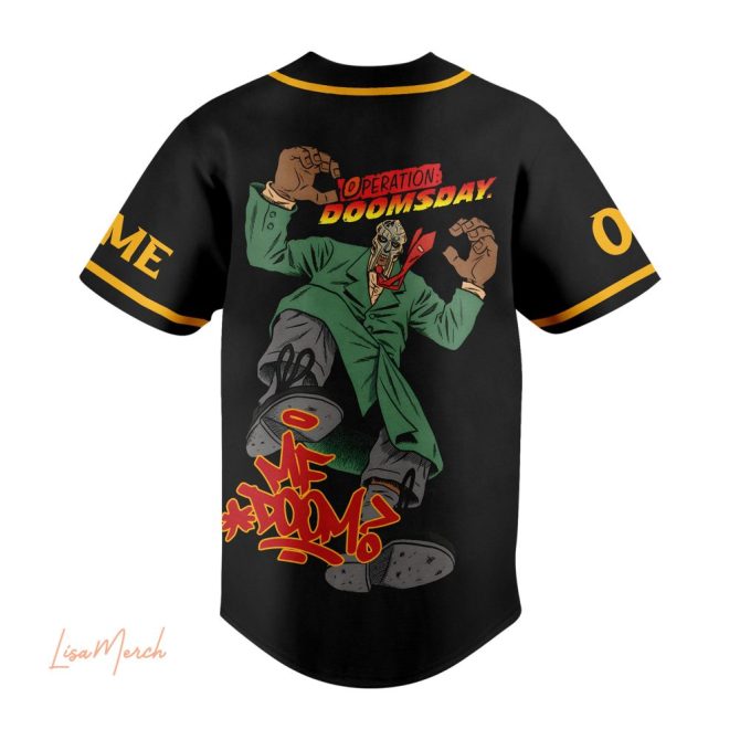 Custom Mf Doom Baseball Jersey - Personalized Name & Number - Unique Hip Hop Style Gift - Image 3