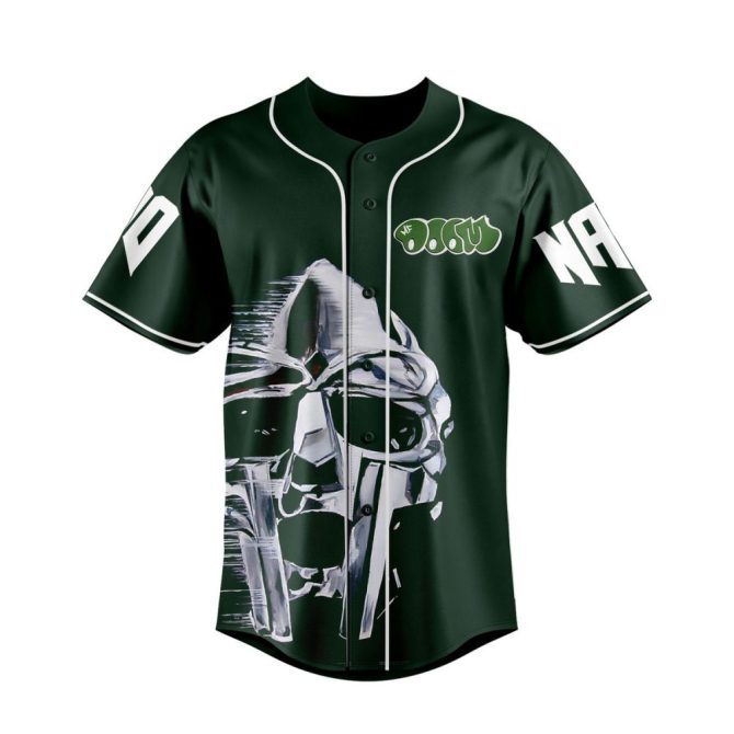 Customizable Mf Doom Baseball Jersey - Personalize Name & Number, Dark Green Limited Edition - Image 2