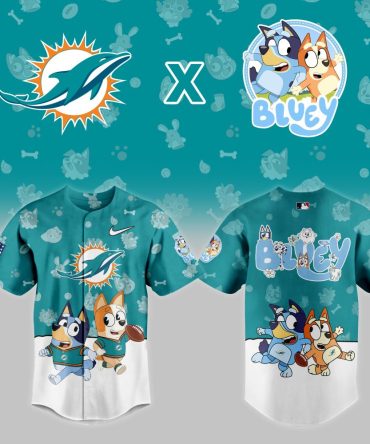 Exclusive Miami Dolphins X Bluey Kids' Jersey – Limited Edition Nfl Fun!