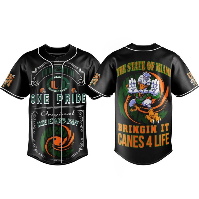 Miami Hurricanes Fan Jersey - Die Hard Pride Edition - Vibrant Design, Perfect For Game Day!