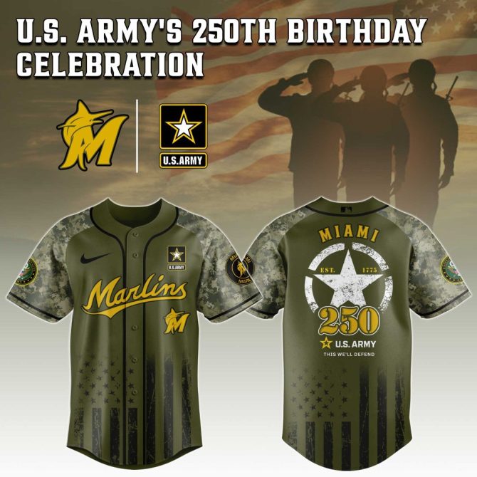 Celebrate U.S. Army'S 250Th With Limited Edition Miami Marlins Camo Jersey