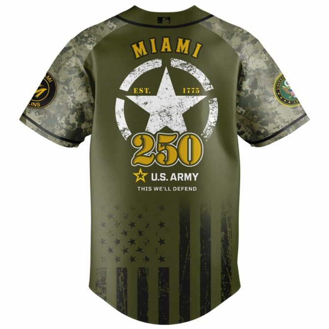Celebrate U.S. Army'S 250Th With Limited Edition Miami Marlins Camo Jersey - Image 3