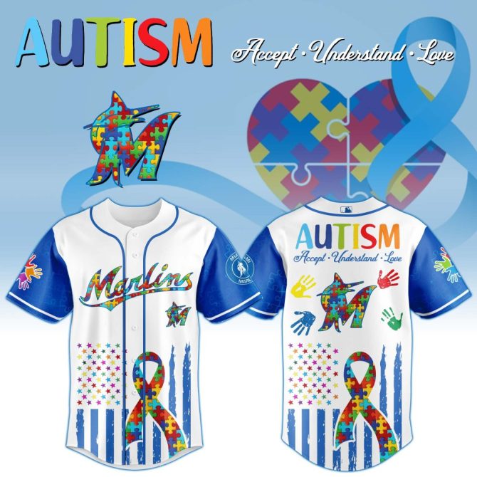Colorful Autism Awareness Baseball Jersey - Support & Love Puzzle Design