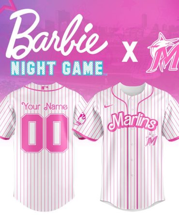 Customizable Barbie Night Game Jersey - Pink Marlins Edition For Fans