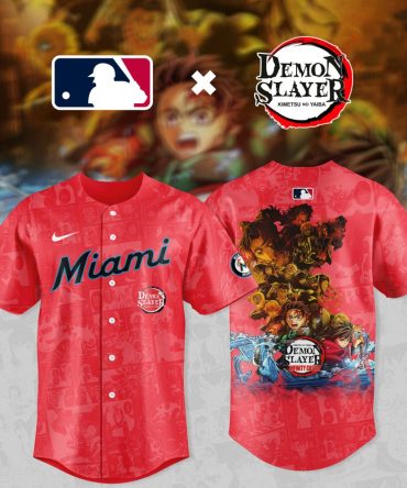 Demon Slayer X Mlb Miami Jersey - Limited Edition Anime Baseball Gear