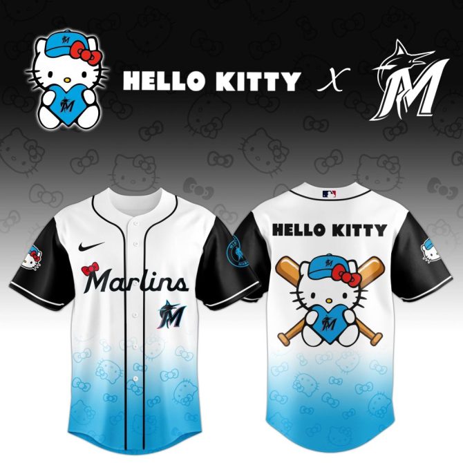 Hello Kitty X Marlins Limited Edition Baseball Jersey - Cute & Sporty Style!