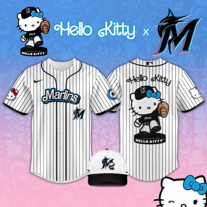 Hello Kitty X Marlins Baseball Jersey & Hat Set – Limited Edition Fan Gear