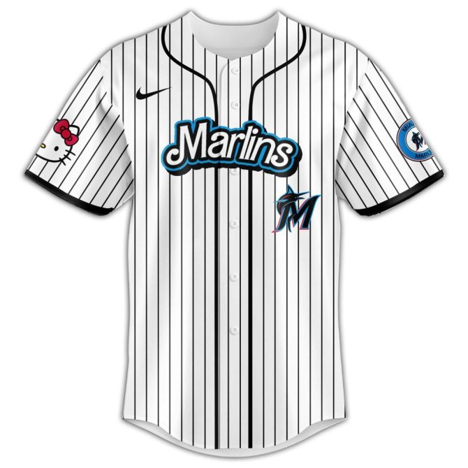 Hello Kitty X Marlins Baseball Jersey & Hat Set – Limited Edition Fan Gear - Image 3