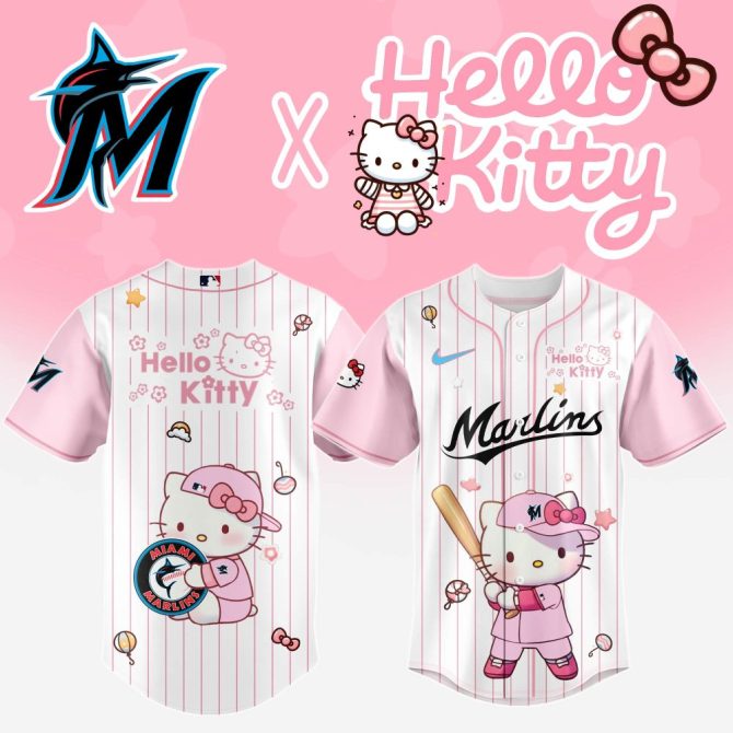 Hello Kitty X Miami Marlins Limited Edition Baseball Jersey – Cute, Collectible, Comfortable!