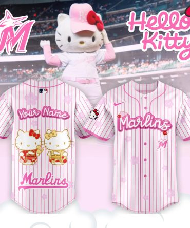 Custom Hello Kitty Marlins Jersey - Personalize Your Own Cute Pink Baseball Shirt