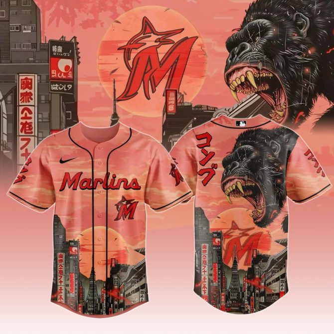 Epic Marlins Baseball Jersey - Urban Gorilla Design, Perfect Gift For Fans
