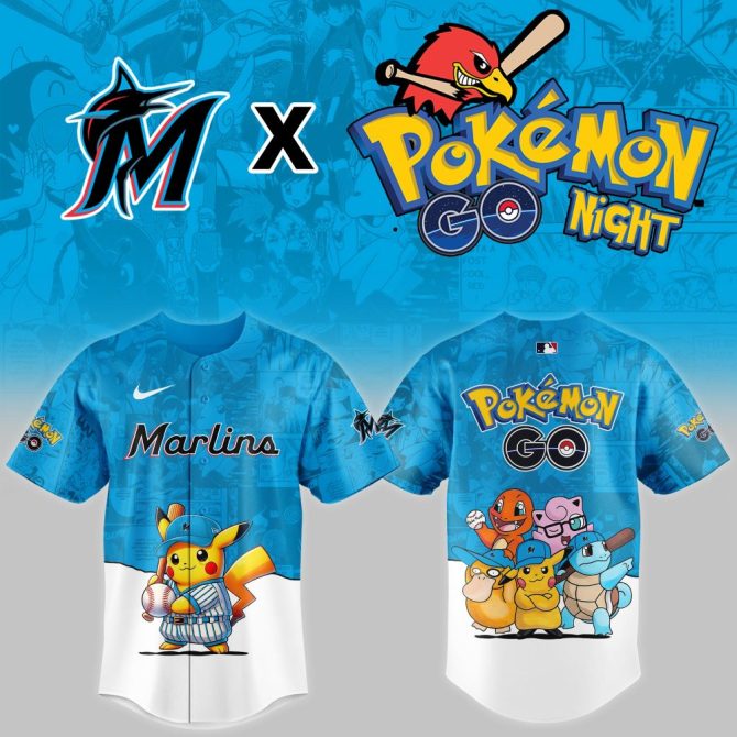 Exclusive Marlins X Pokémon Go Night Jersey - Limited Edition Pikachu & Friends Design