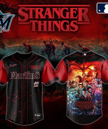 Limited Edition Marlins X Stranger Things Jersey - Official Mlb Gear, Unique Design!