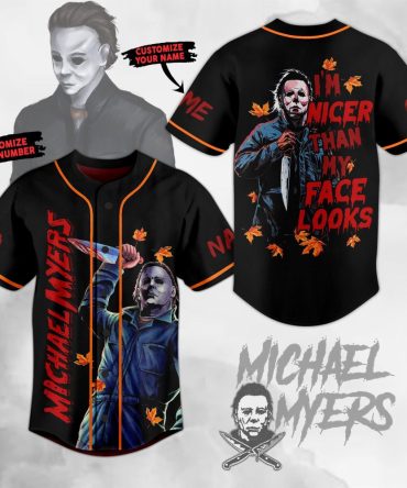Customizable Michael Myers Baseball Jersey - Halloween Horror Classic, Unique Gift Idea