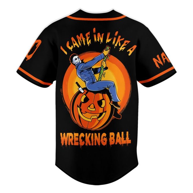 Customize Your Halloween Jersey - Michael Myers Wrecking Ball Design - Add Name & Number! - Image 2