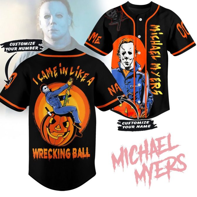 Customize Your Halloween Jersey - Michael Myers Wrecking Ball Design - Add Name & Number!
