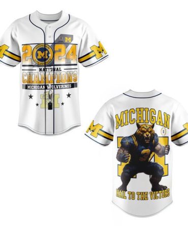 2024 Michigan Wolverines National Champions Baseball Jersey - Go Blue Spirit Wear