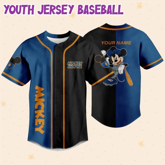 Customizable Mickey Mouse Baseball Jersey For Kids, Youth & Adults - Add Name & Number! - Image 6