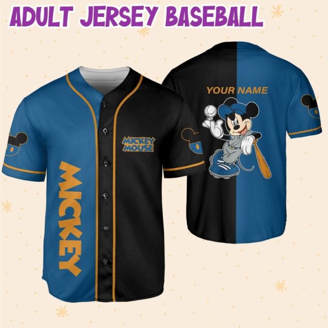 Customizable Mickey Mouse Baseball Jersey For Kids, Youth & Adults - Add Name & Number! - Image 7