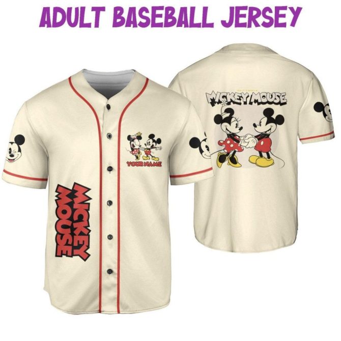 Custom Mickey Mouse Baseball Jersey For Kids/Adults - Personalized Name & Number - Image 7