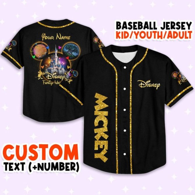 Custom Disney Mickey Baseball Jersey - Personalized Kids/Youth/Adult Sizes - Image 2