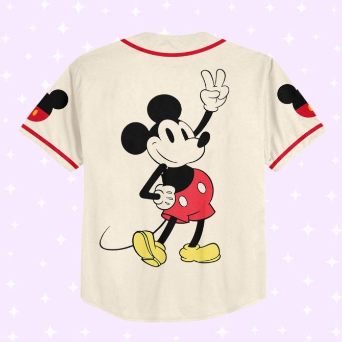 Custom Mickey Mouse Baseball Jersey - Kids/Youth/Adult - Personalized Text & Number - Image 4