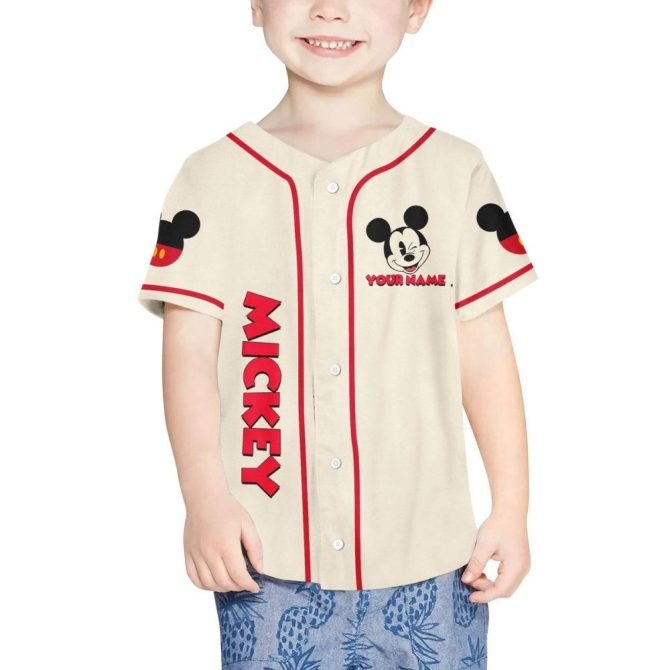 Customizable Mickey Baseball Jersey For Kids/Youth/Adults - Add Name & Number! - Image 6