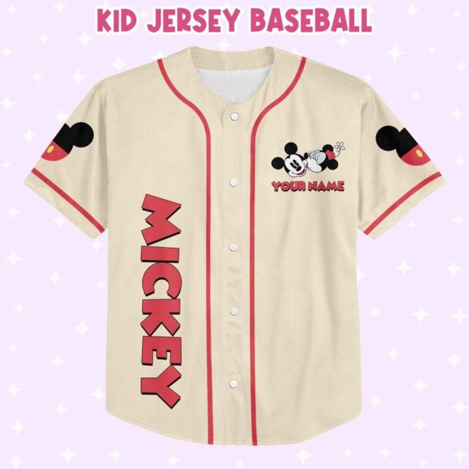 Custom Mickey Baseball Jersey For Kids/Youth/Adults – Personalize With Name & Number - Image 3