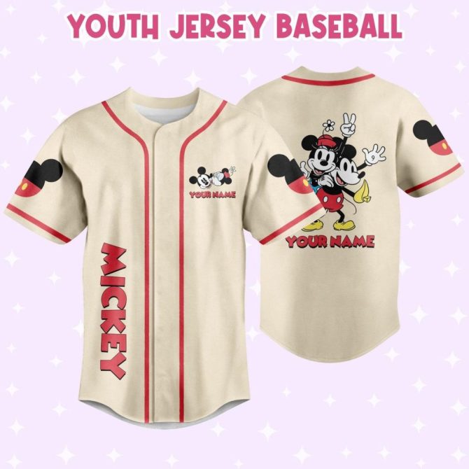 Custom Mickey Baseball Jersey For Kids/Youth/Adults – Personalize With Name & Number - Image 6