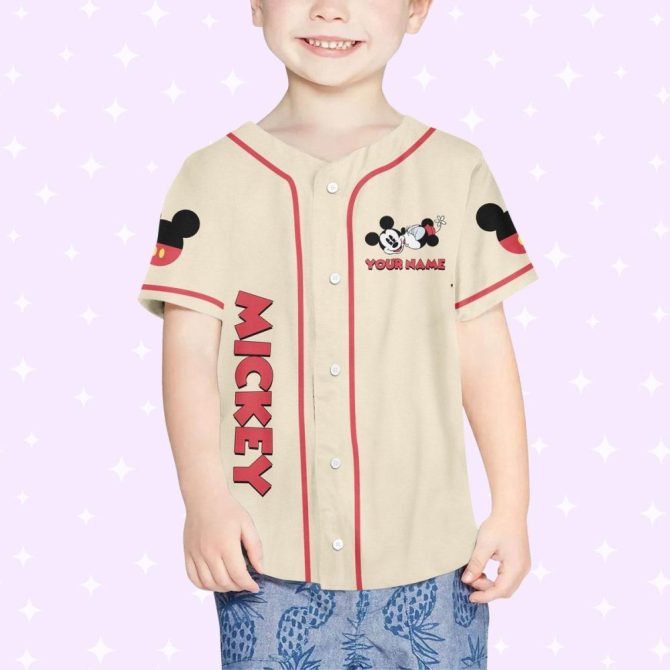 Custom Mickey Baseball Jersey For Kids/Youth/Adults – Personalize With Name & Number - Image 5