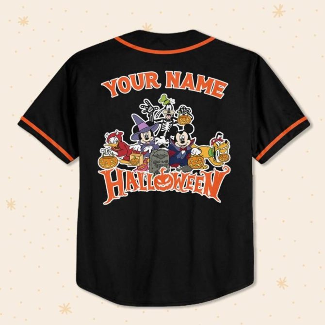 Custom Disney Halloween Baseball Jersey – Kids/Youth/Adult Sizes – Personalize Your Name! - Image 4