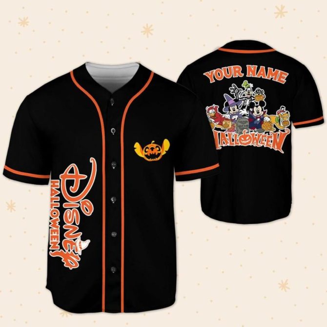 Custom Disney Halloween Baseball Jersey – Kids/Youth/Adult Sizes – Personalize Your Name! - Image 6