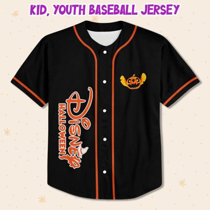 Custom Disney Halloween Baseball Jersey – Kids/Youth/Adult Sizes – Personalize Your Name! - Image 3