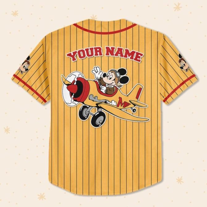 Customizable Mickey Baseball Jersey For Kids/Youth/Adults - Add Your Name! - Image 4